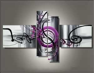 Tableaux design Symphonie Abstraite violet fushia 