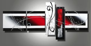 Tableau Luxury Noir blanc rouge
