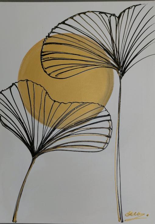 Tableau design beige Jungle- Artiste EVA JEKINS