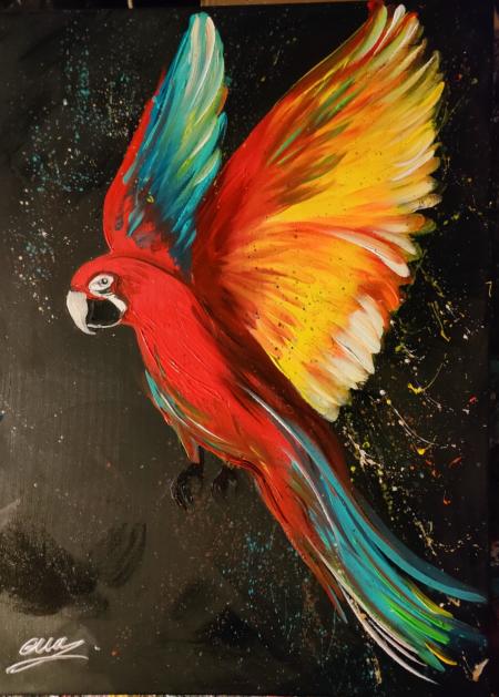 Tableau Perroquet Ara Multicolore 