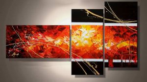Tableau Triptyque Orangé 