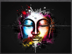 Tableau Bouddha Coloré design
