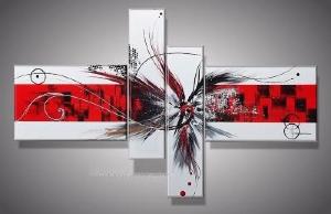 Tableaux abstrait rouge eclat