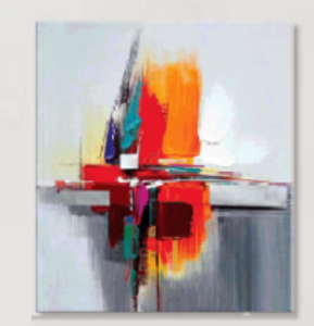 Tableau peinture coloré 46x38cm -Artiste Eva Jekins