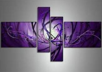 Tableaux design abstrait violet