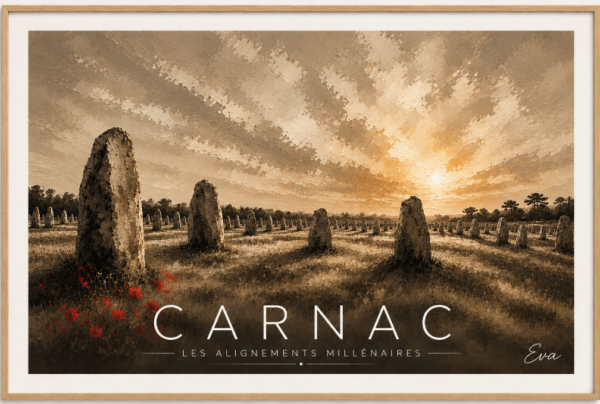 Affiche d'art de Bretagne – Les Menhirs de Carnac| Tirage d'art signé