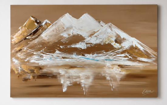 Tableaux design beige blanc Montagne Moderne Eva Jekins