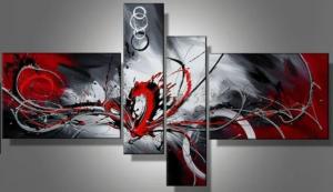 Tableau design Gris Rouge abstract design