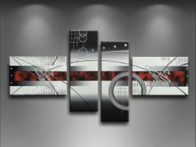 Tableaux abstrait white metal design