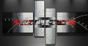 Tableau design rouge triptyque