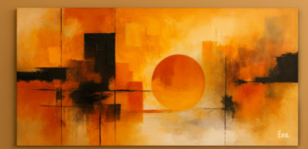 Impression Soleil Levant Abstrait | Peinture moderne lumineuse haut de gamme