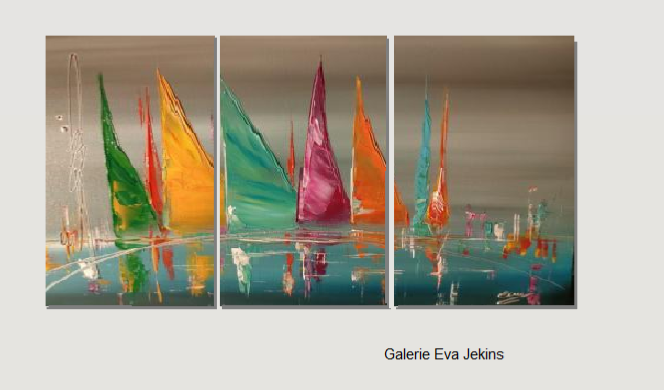 Grand Triptyque Marine Coloré Pastels