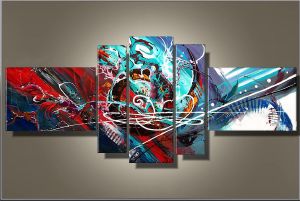Tableaux design Bleu Onde abstraite
