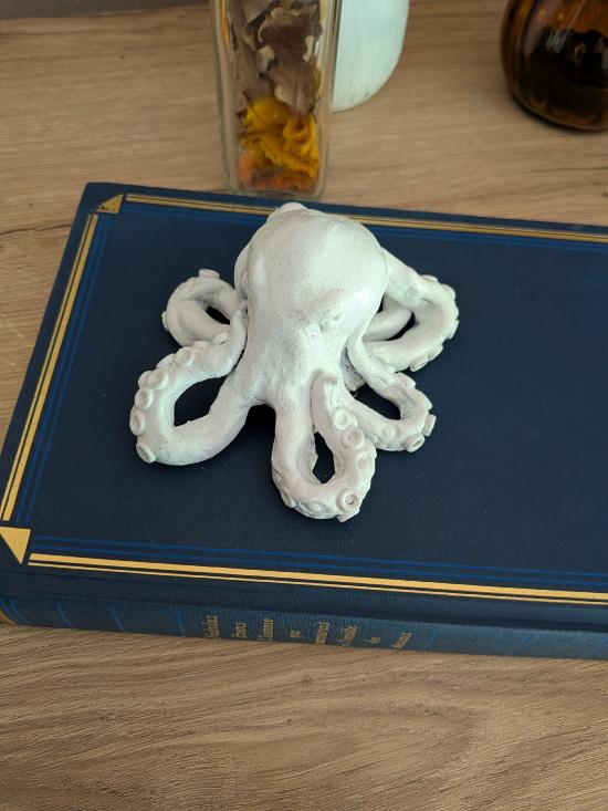 Sculpture Poulpe Blanc Moderne Chic