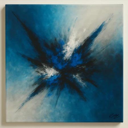 Tableau peinture Abstraite Abysses Bleu