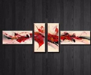Tableau contemporain rouge métal II