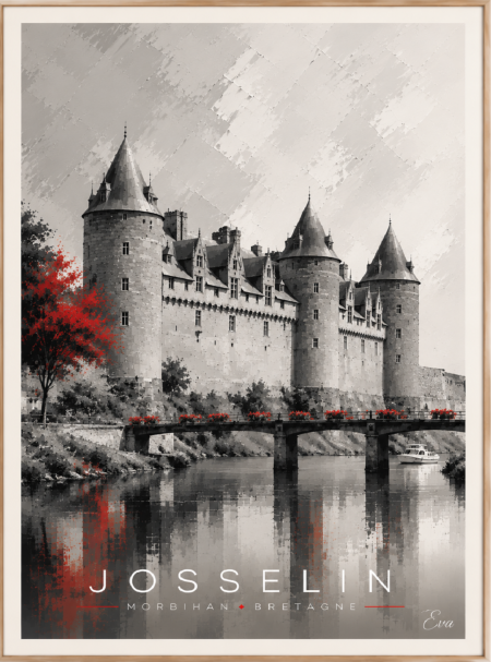 Affiche d'art de Bretagne – Le Château de Josselin | Tirage d'art signé