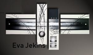 Tableau Design Eternity noir blanc Métal
