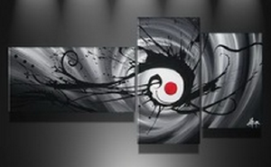 Tableau Triptyque noir et rouge