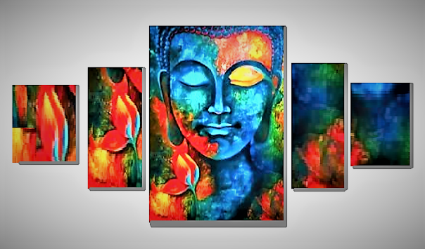 Tableau peinture bouddha zen moderne