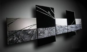 Tableau Abstrait design noir blanc