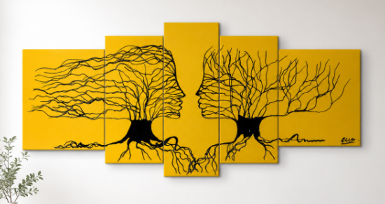 Tableaux design Harmonya Jaune Moutarde Eva Jekins