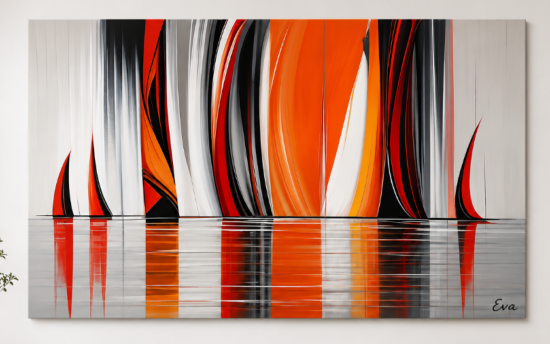 Tableau abstrait marine design peinture Eva Jekins