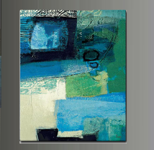 Tableau Abstrait Bleu Vert