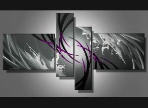 Tableau design aubergine gris peinture