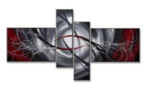Tableau design rouge gris Lenya