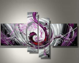 Tableaux Design Symphonie Fushia Violet- Artiste E.J.RAC