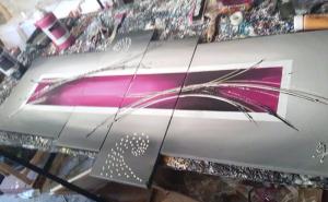 Tableau Design Fuschia Métal