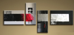 Tableaux design rouge noir metal