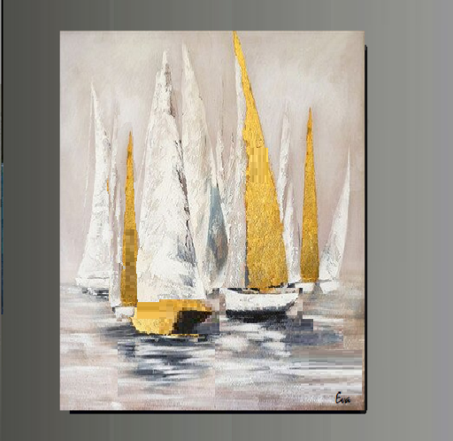 Tableau déco moderne - Bateaux pastels - Weenart : Leader des