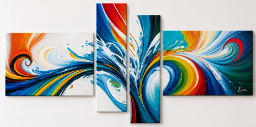 Tableau Phoenix Multicolore Abstrait Design Eva Jekins