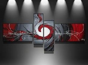 Tableau design spirale rouge