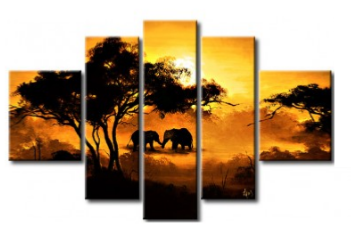 Tableaux modernes Elephants Savane