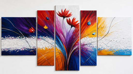 TableauCouleurs et Fleurs élégantes Eva Jekins