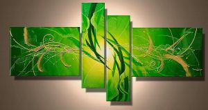 Tableau Zen & Design vert peint à la main