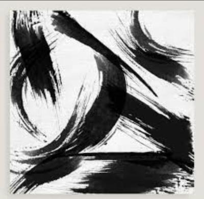 Tableau Abstrait noir et blanc RYA