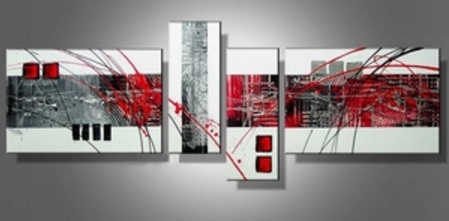 Tableau design rouge blanc moderne