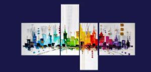 Tableaux design City Coloré - Artiste E.J.RAC