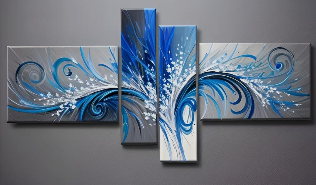 Tableau peinture bleu Phoenix - Artiste Eva Jekins 