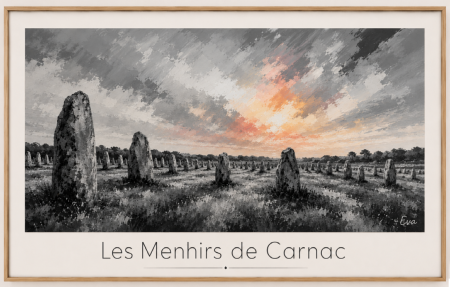 Affiche d'art de Bretagne -Menhirs de Carnac| Tirage d'art signé