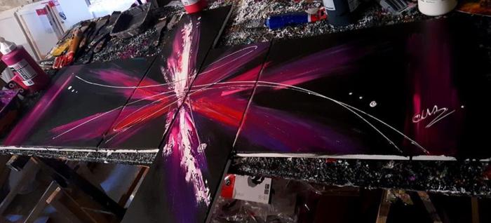 Tableaux design Revolution fushia violet