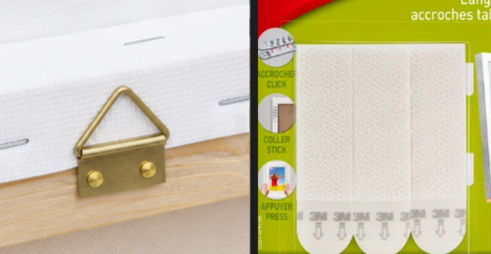 Kit Fixations pour tableau avec montage inclus sur le tableau en atelier