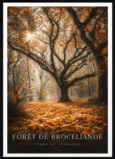 Affiche d'art de Bretagne –Forêt de Brocéliande| Tirage d'art signé