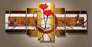 Tableaux design Golden Fleurs or