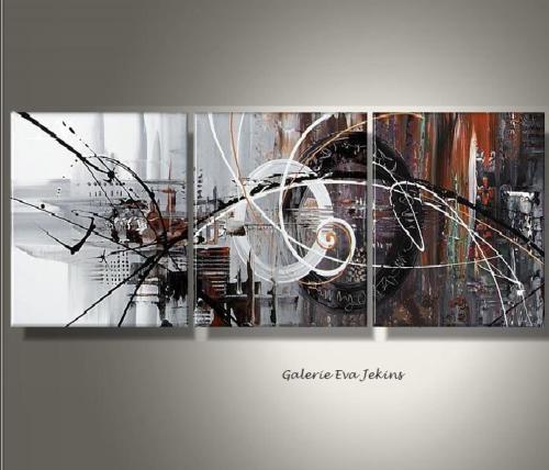 Grand Triptyque Fauve Dream Abstrait - Artiste EVA JEKINS