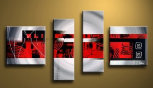 Tableaux moderne rouge gris Elya